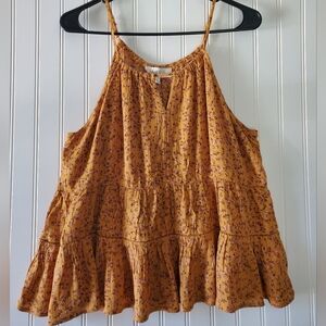 Hippie Rose Floral Tank Top Women's Sz L